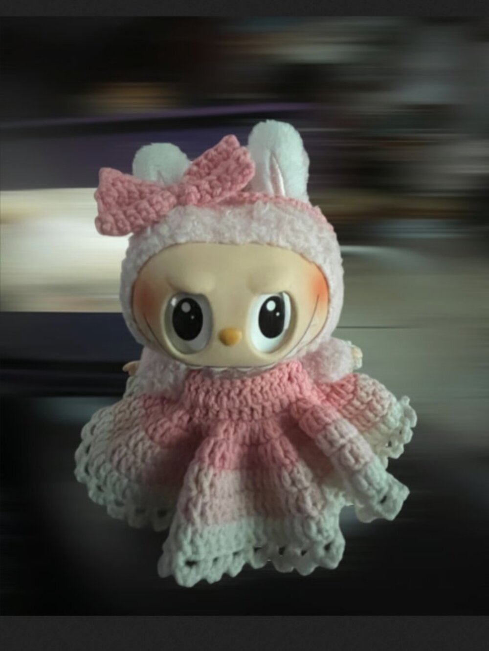 Labubu dress and bow crochet hand made